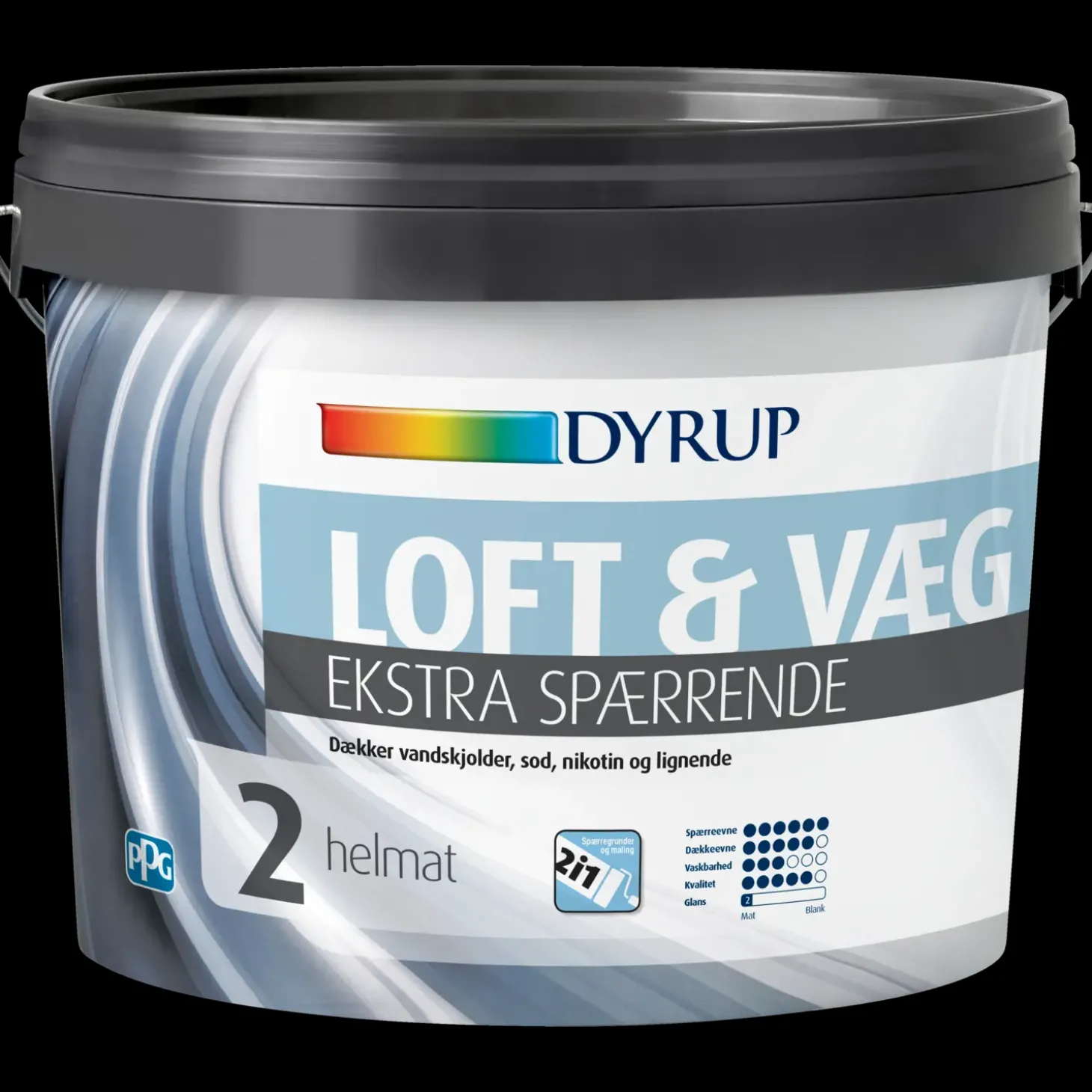 Dyrup loft- og vægmaling ekstra spærrende 2 hvid 4,5 L