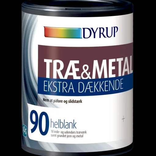 Dyrup træ og metalmaling ekstra dækkende 90 hvid 0,75 L