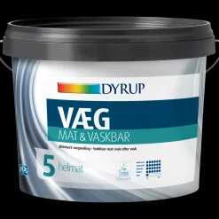 Dyrup vægmaling mat og vaskbar 5 hvid 9 L