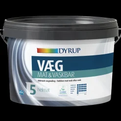 Dyrup vægmaling mat og vaskbar 5 hvid 9 L