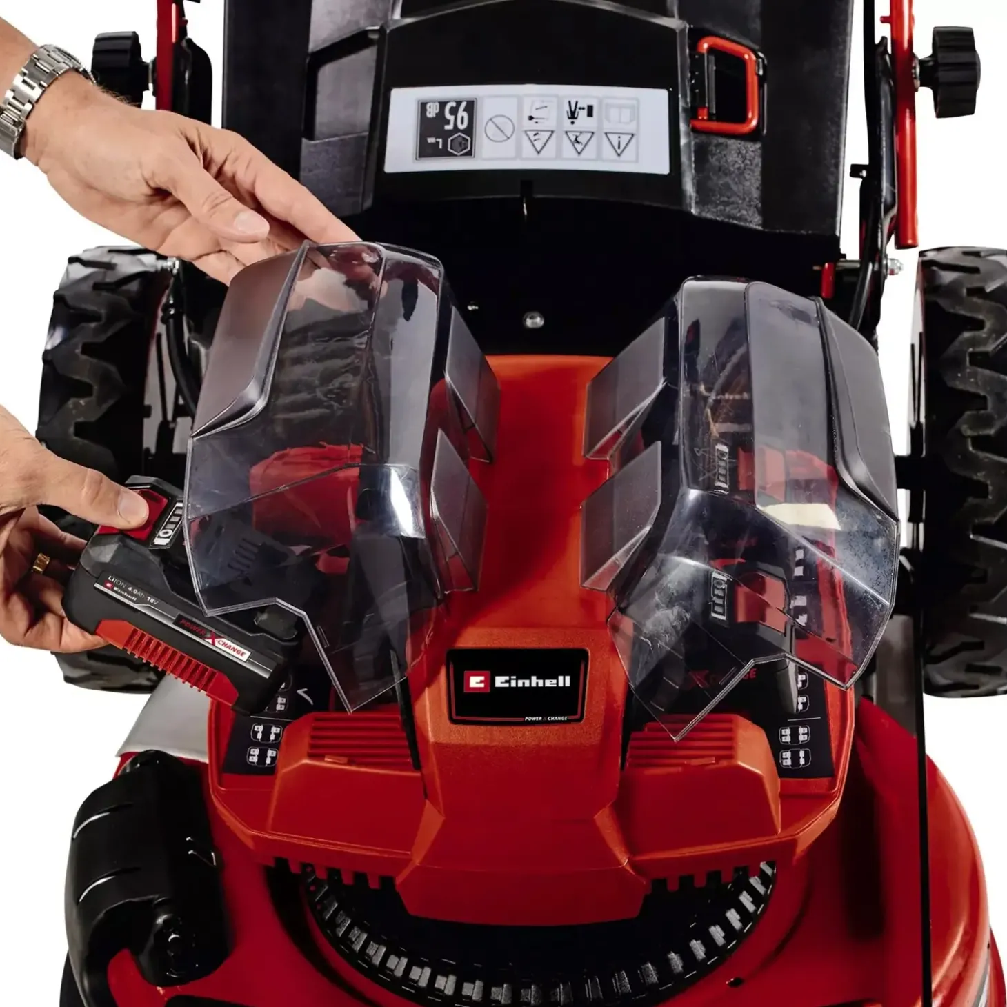 Einhell GE-CM 36/47 4x18V plæneklipper 47 cm 4,0A batteri og lader