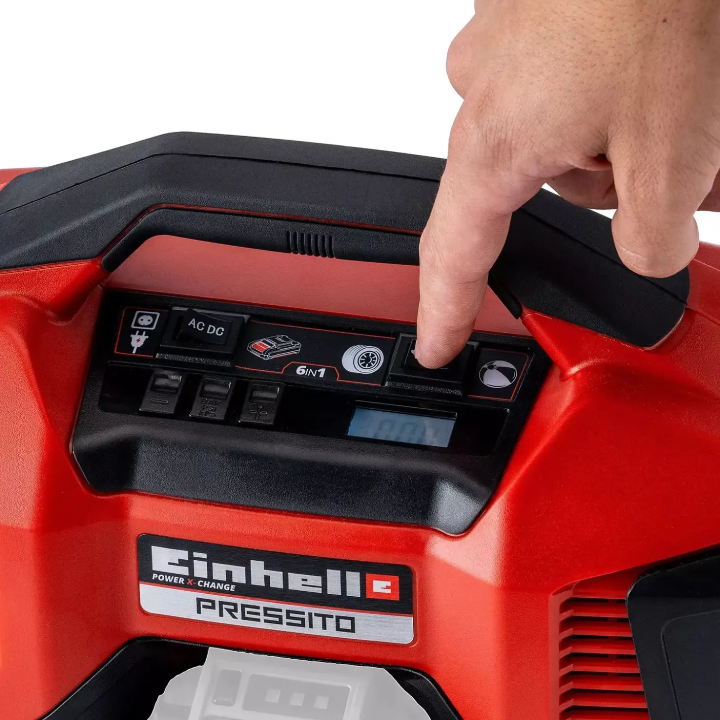 Einhell Pressito 18V hybridkompressor 6i1 med 8 dele solo