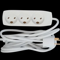 E-Line EDB stikdåse m/jord 3-vejs hvid