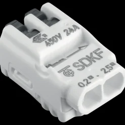 E-Line fjeder samlemuffe 2-polet hvid