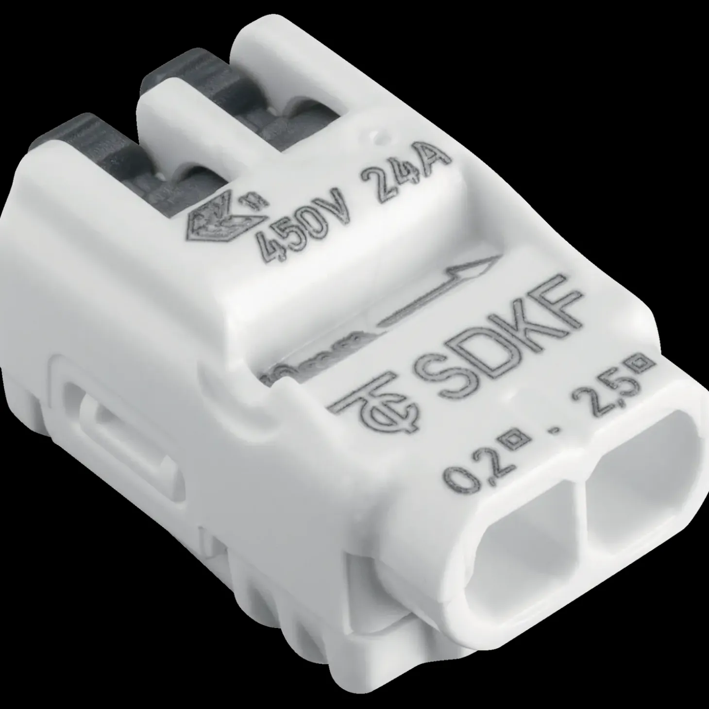 E-Line fjeder samlemuffe 2-polet hvid