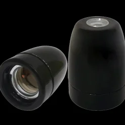 E-Line Porcelænsfatning E27 sort