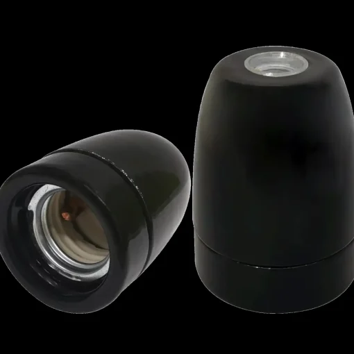 E-Line Porcelænsfatning E27 sort