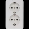 E-Line Schuko Dobbelt Udtag hvid