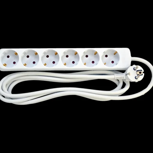 E-Line schuko stikdåse 6-vejs 3x1,5mm² 3m