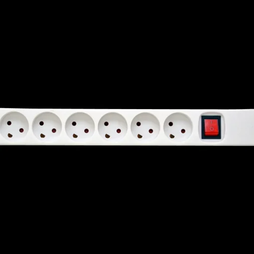E-Line stikdåse 6-vejs m/jord og afbryder