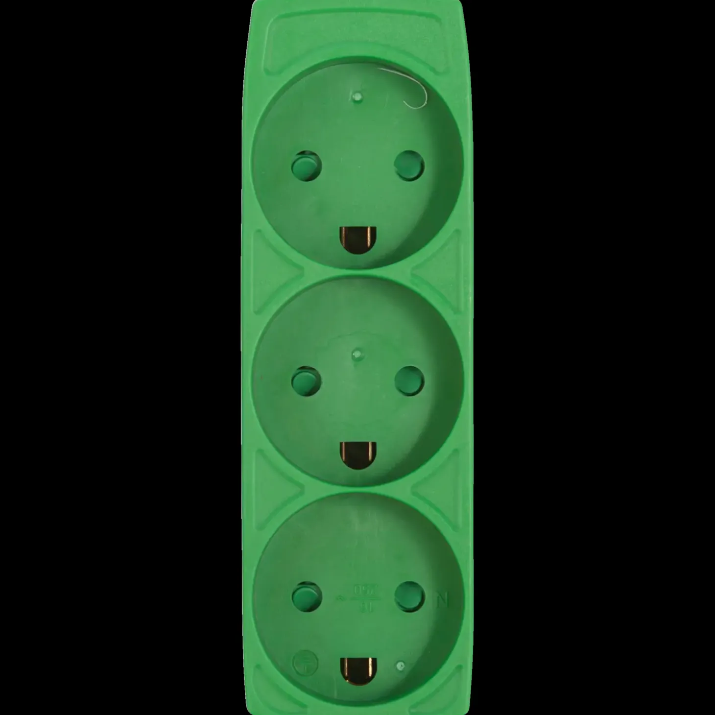 E-Line Stikdåse 3-Vejs m/jord grøn