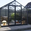 Elmholm Exclusive drivhus antracit med hærdet glas, inkl. sokkel 9,01 m²