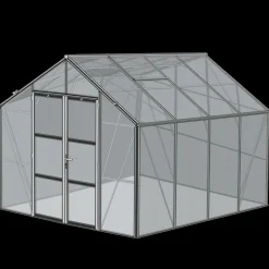 Elmholm Exclusive drivhus antracit med hærdet glas, inkl. sokkel 9,01 m²