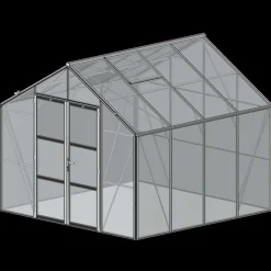 Elmholm Exclusive drivhus antracit med hærdet glas, inkl. sokkel 9,01 m²