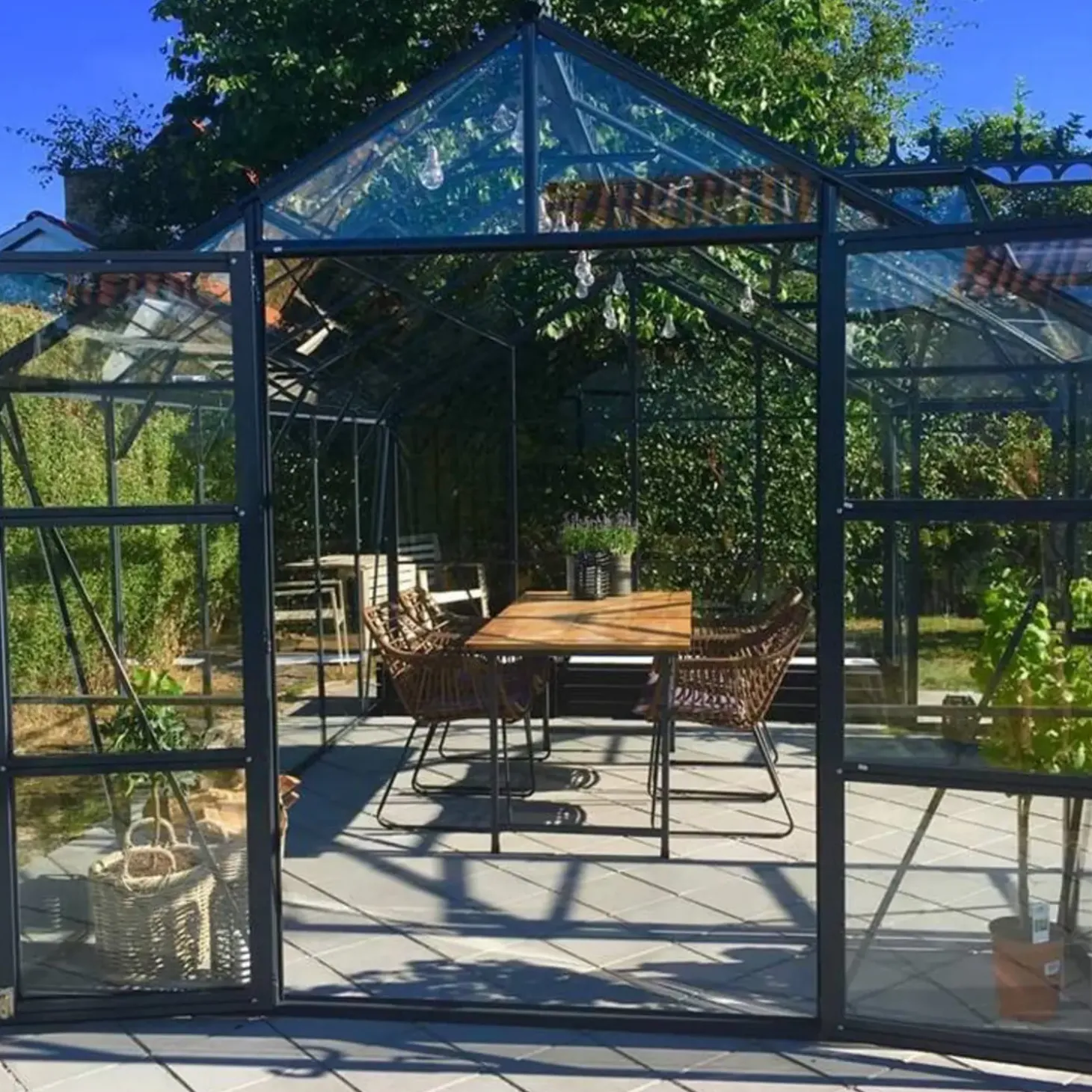 Elmholm Exclusive Orangeri antracit med hærdet glas 17,65 m²