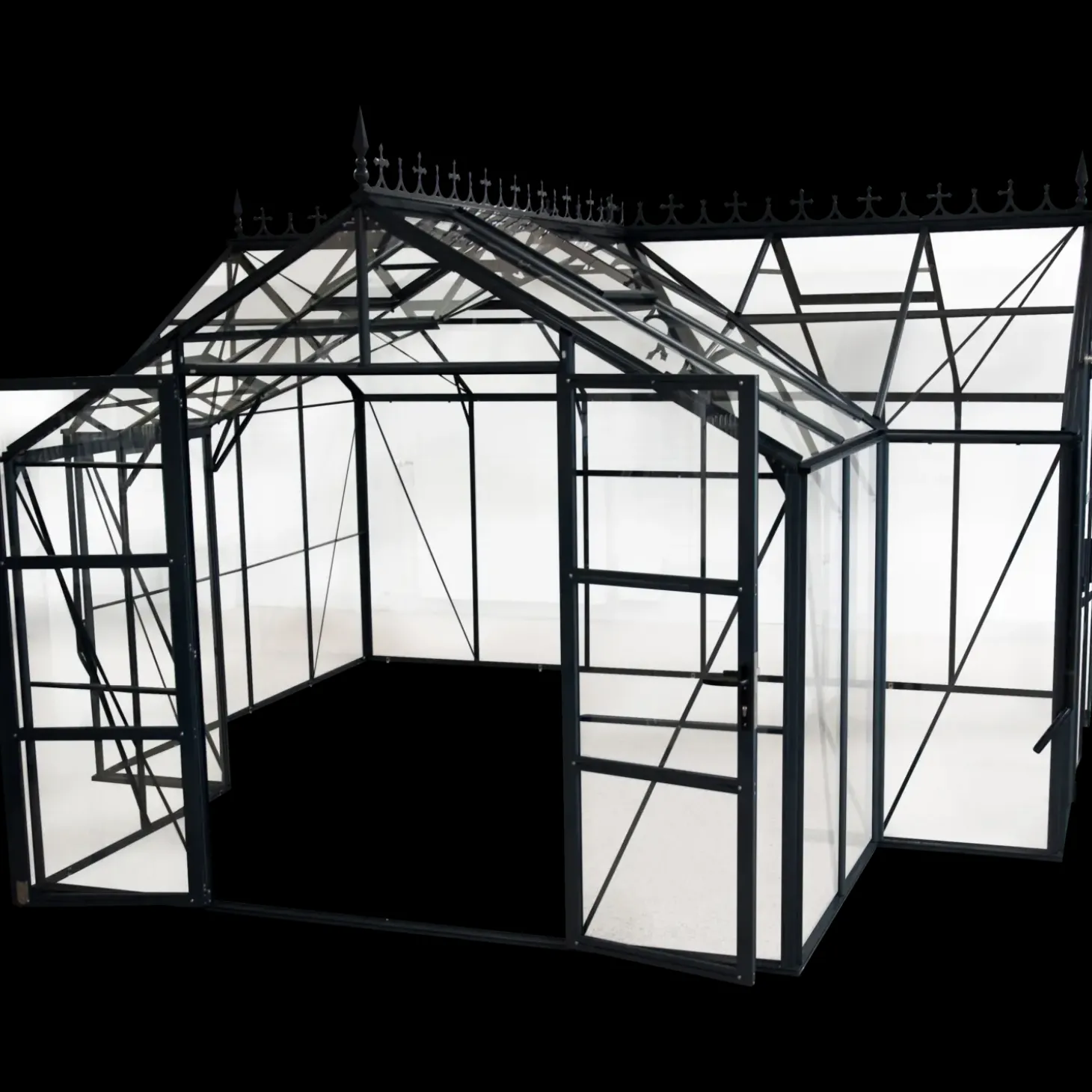 Elmholm Exclusive Orangeri antracit med hærdet glas 17,65 m²