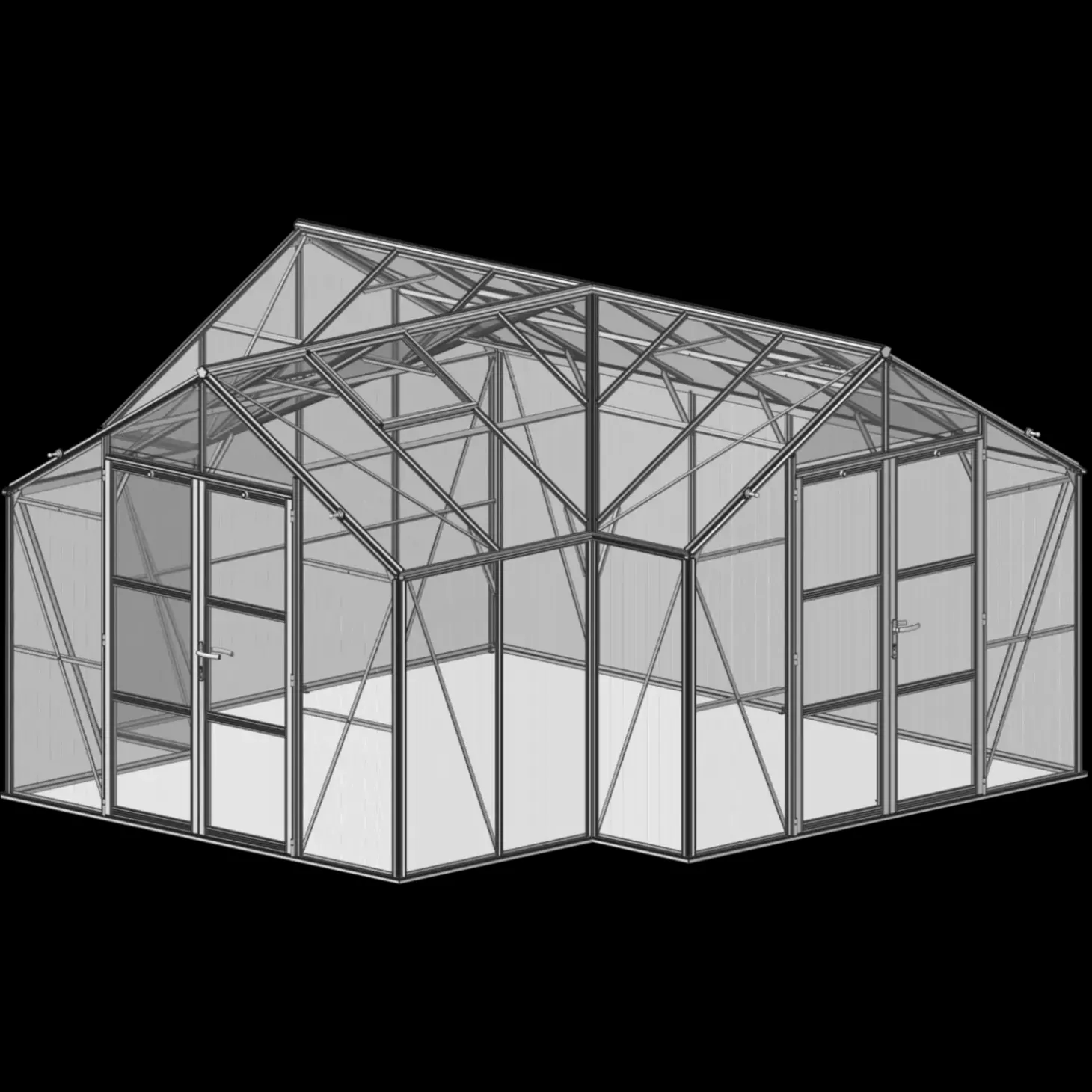 Elmholm Exclusive Orangeri antracit med hærdet glas 17,65 m²