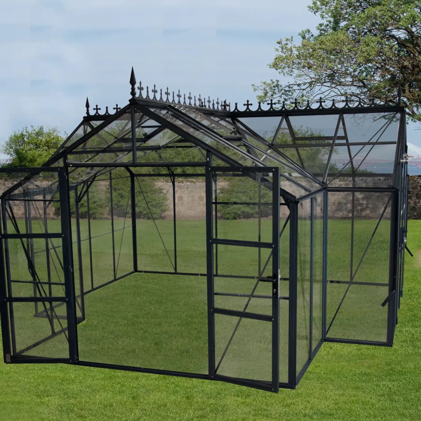 Elmholm Exclusive Orangeri antracit med hærdet glas 17,65 m²