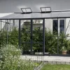 Elmholm Exclusive vægdrivhus antracit med hærdet glas, inkl. sokkel 13,1 m²