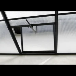 Elmholm Exclusive vægdrivhus antracit med hærdet glas, inkl. sokkel 13,1 m²