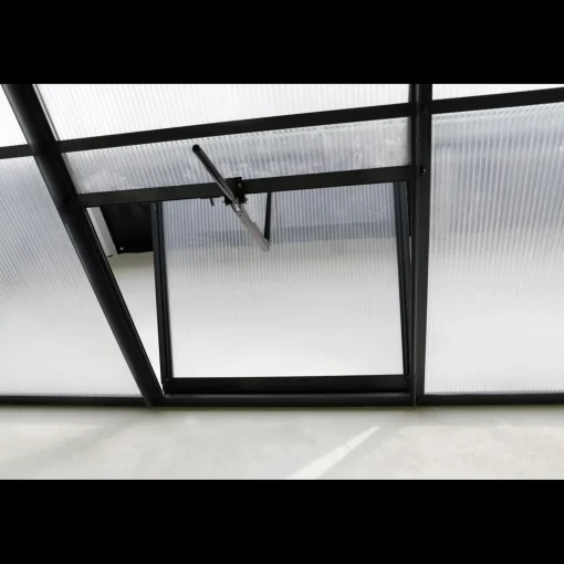 Elmholm Exclusive vægdrivhus antracit med hærdet glas, inkl. sokkel 13,1 m²