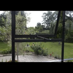 Elmholm Exclusive vægdrivhus antracit med hærdet glas, inkl. sokkel 13,1 m²