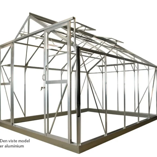Elmholm Standard drivhus antracit med hærdet glas, inkl. sokkel 11,66 m²