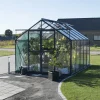 Elmholm Standard drivhus antracit med hærdet glas, inkl.sokkel 9,75 m²