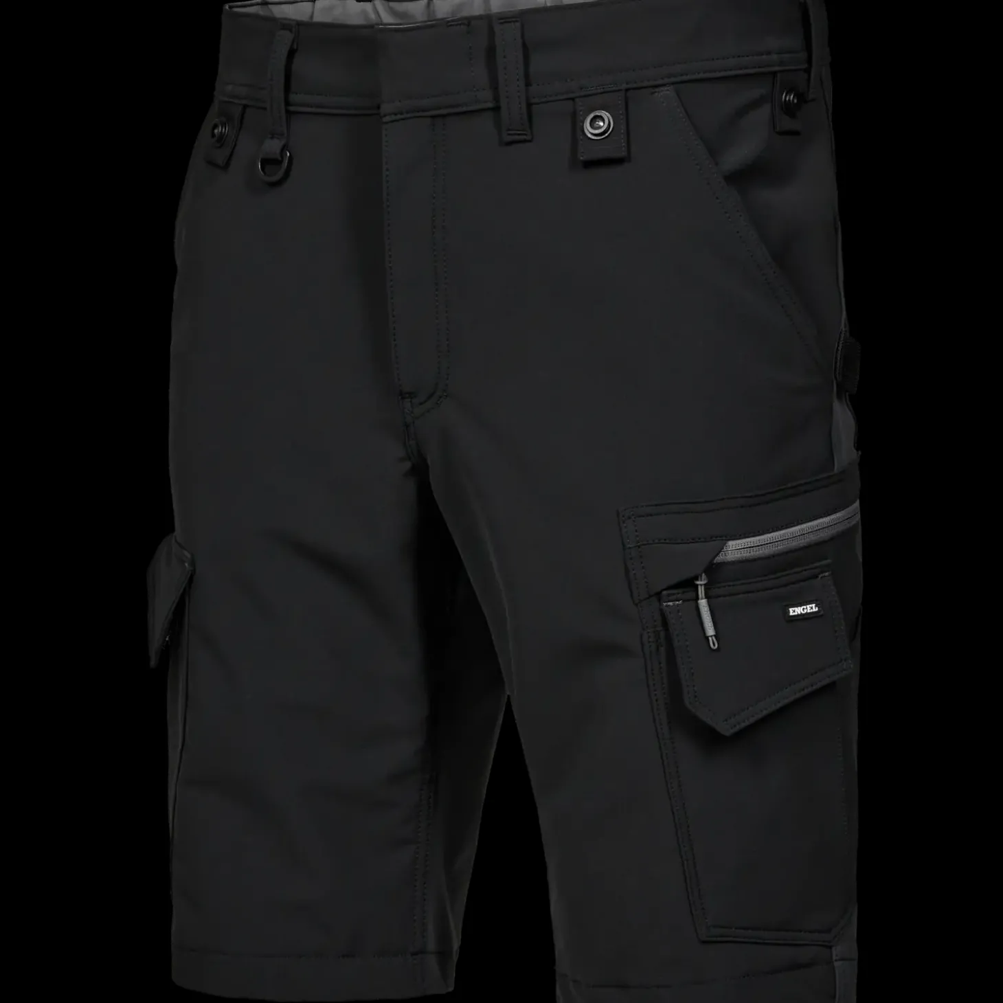 ENGEL 6337 Entire shorts 4-vejs stretch sort/Antrazitgrå str. 84