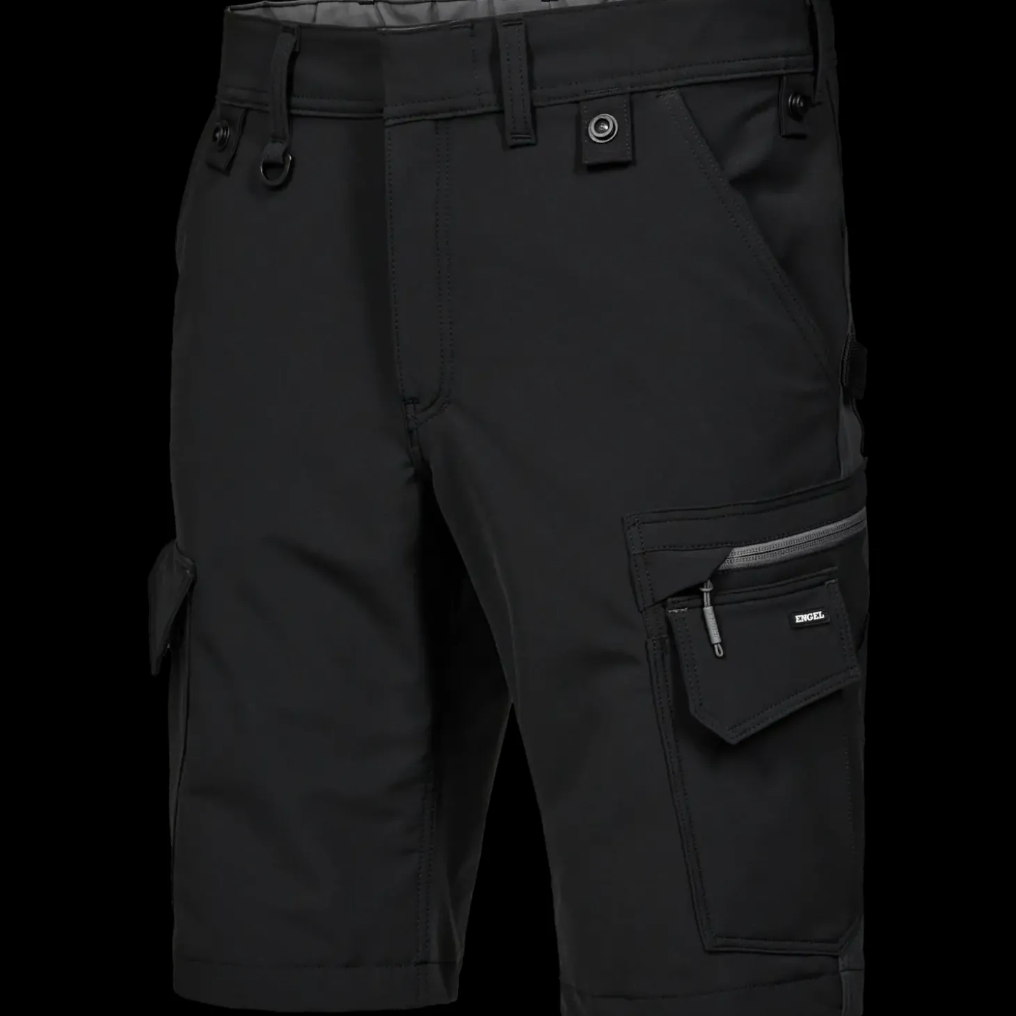 ENGEL 6337 Entire shorts 4-vejs stretch sort/Antrazitgrå str. 84