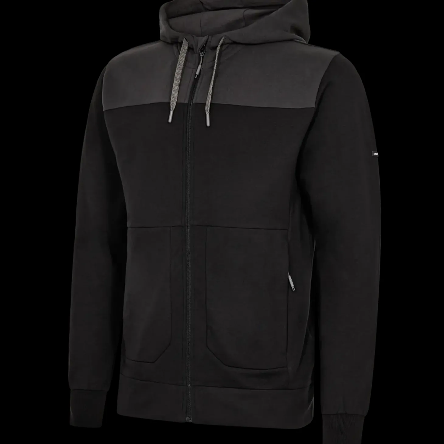 ENGEL 8329-247 Entire sweat cardigan m/hætte sort/antrazitgrå str. XL