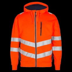 ENGEL Safety sweat cardigan orange/blue ink str. 2XL