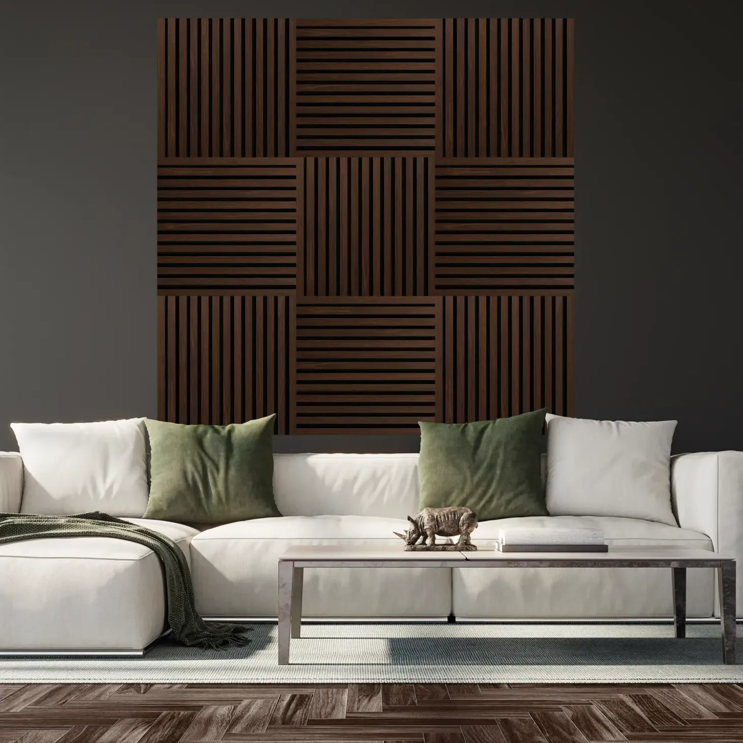 Fibrotech Square akustikpanel 22x520x520 mm smoked oak - pk á 2 stk.