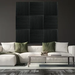 Fibrotech Square akustikpanel 22x520x520 mm black oak - pk á 2 stk.