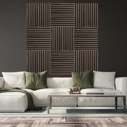 Fibrotech Square akustikpanel 22x520x520 mm walnut - pk á 2 stk.