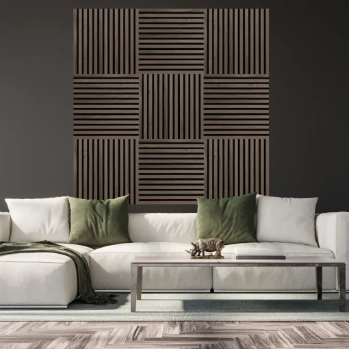 Fibrotech Square akustikpanel 22x520x520 mm walnut - pk á 2 stk.