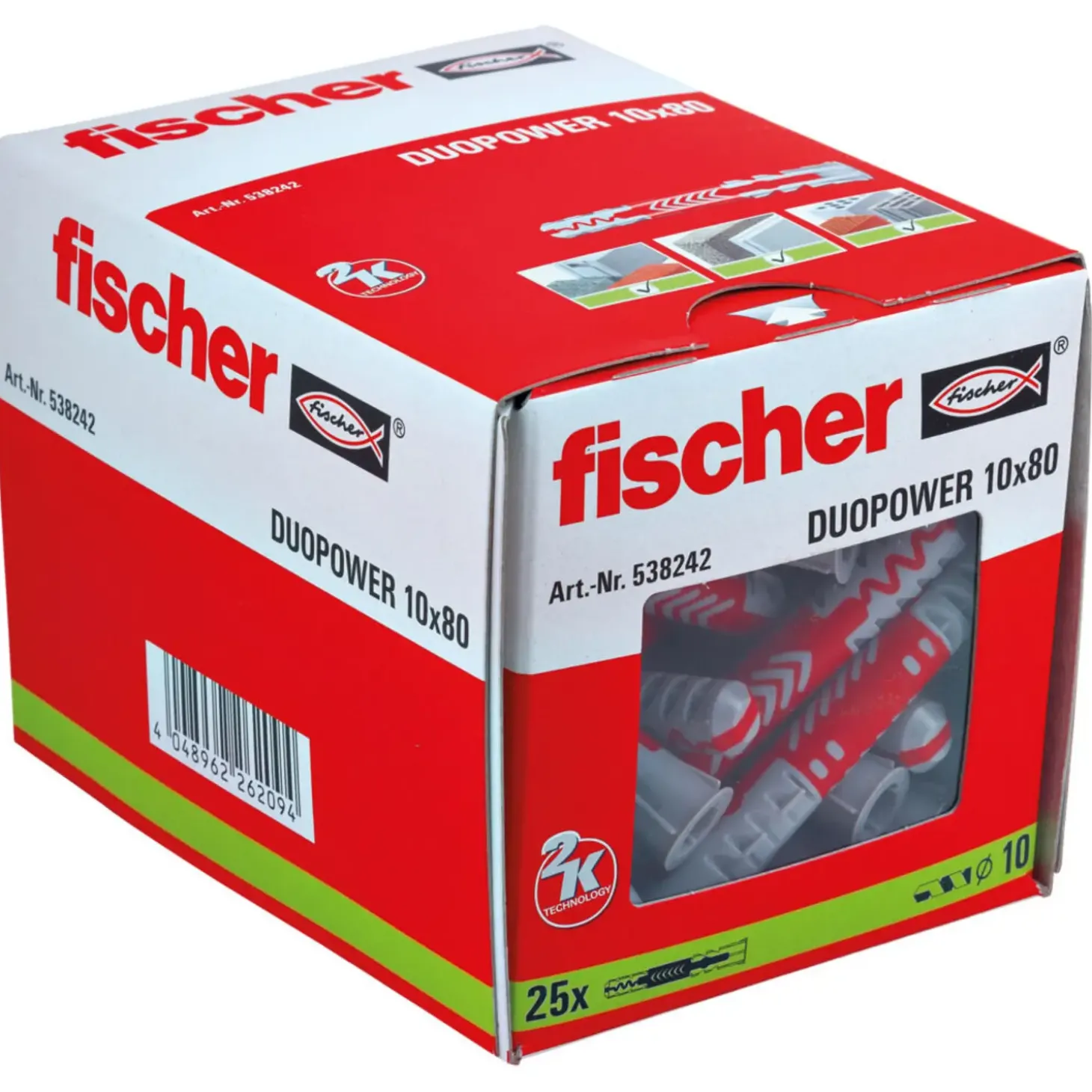 Fischer DuoPower dyvel 10x80 mm 25 stk