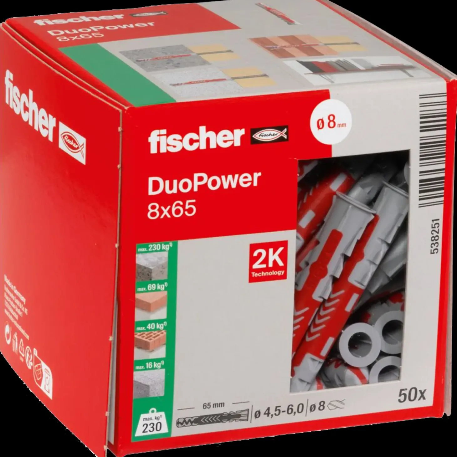 Fischer duopower 8x65 DIY 50 stk.