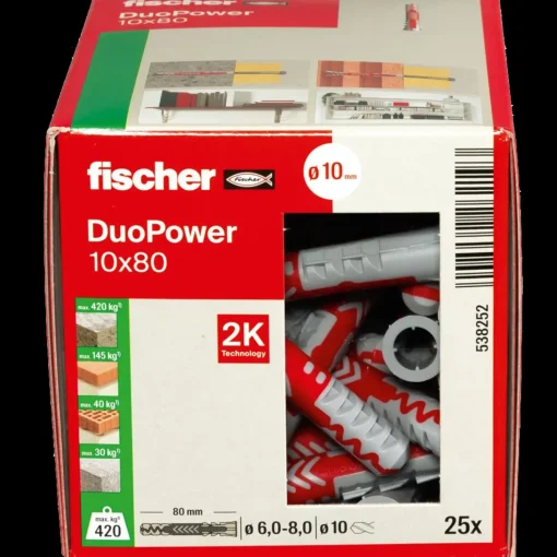 Fischer duopower 10x80 DIY 25 stk.