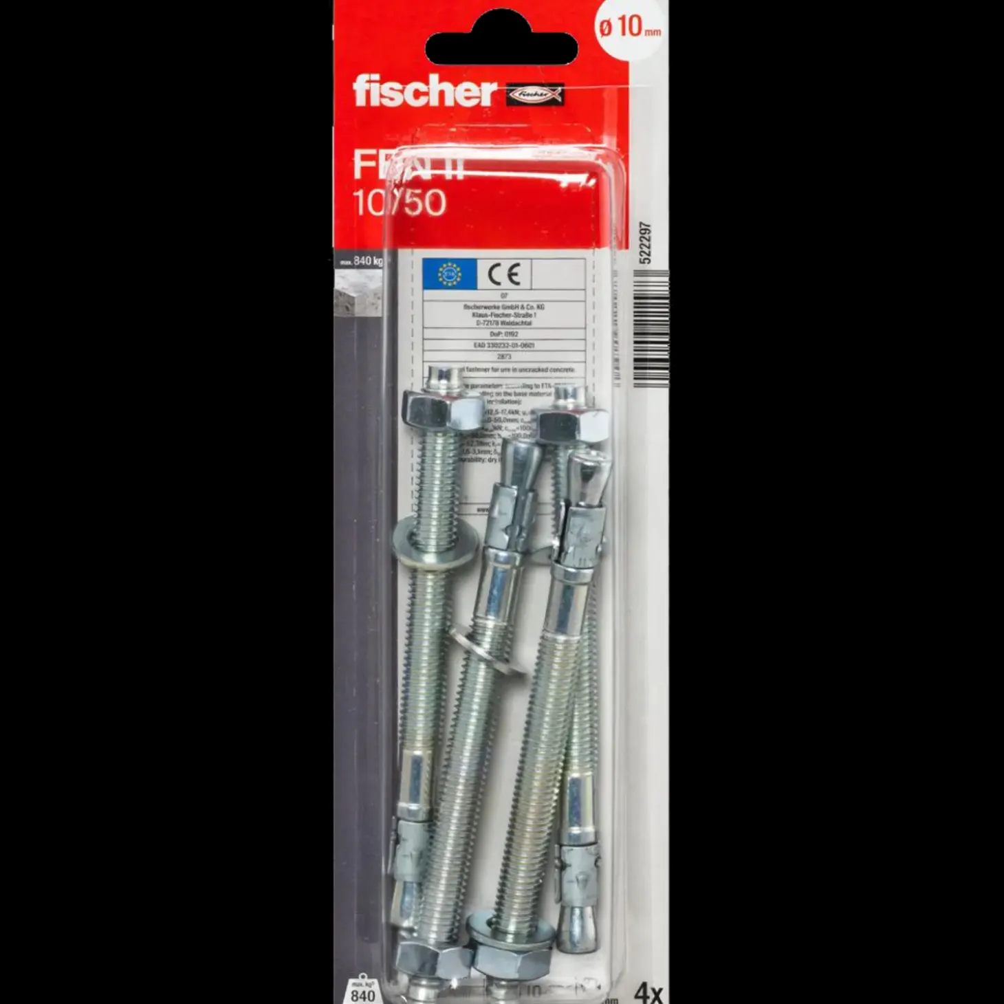 Fischer FBN-II 10/50 K NV betonanker 4 stk
