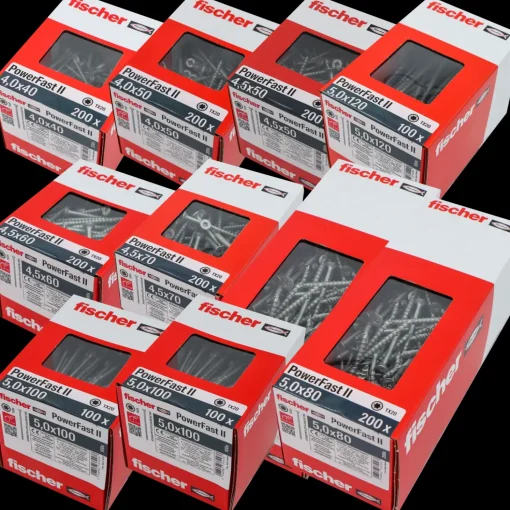 Fischer Powerfast II CTP spånskrue mixboks 10 kasser