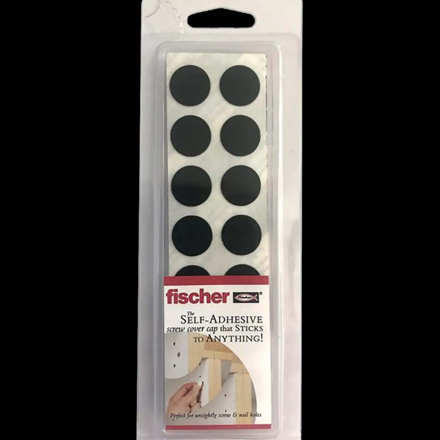 Fischer selvklæbende dækhætter 14 mm sort
