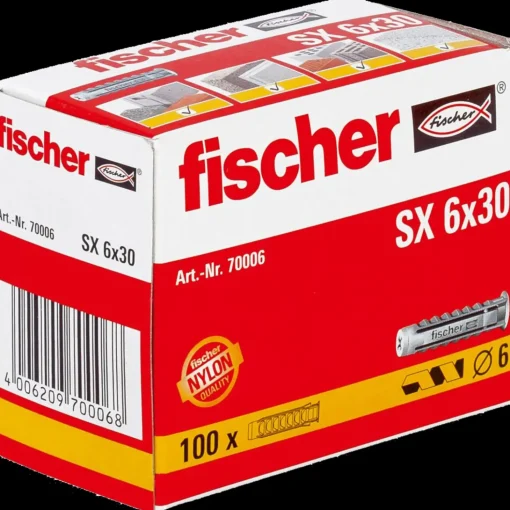 Fischer SX Green dyvel m/krave 6x30 mm 30 stk