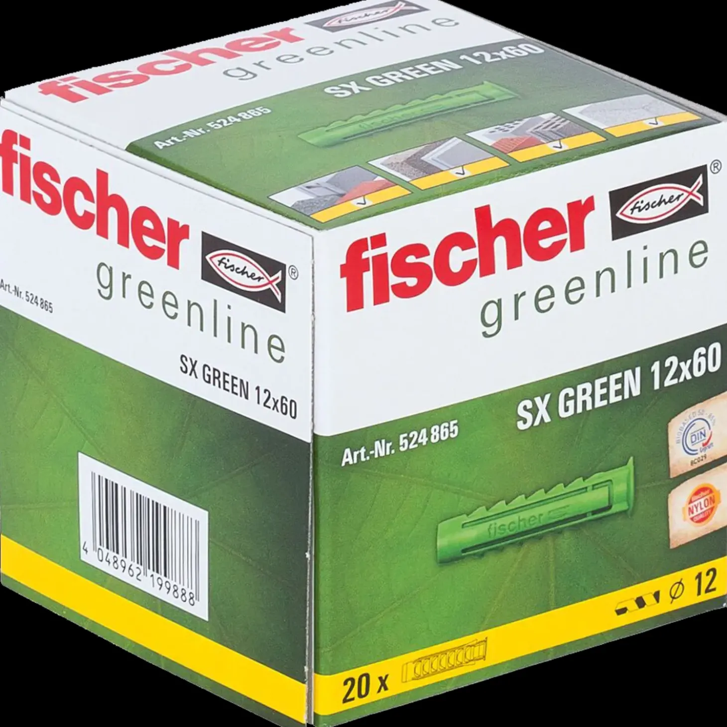 Fischer SX Green dyvel m/krave 12x60 mm 20 stk