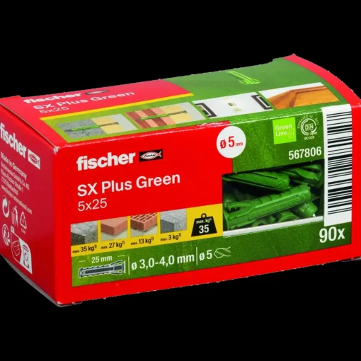 fischer SX Plus Green ekspansionsplug 5x25 mm 90 stk.