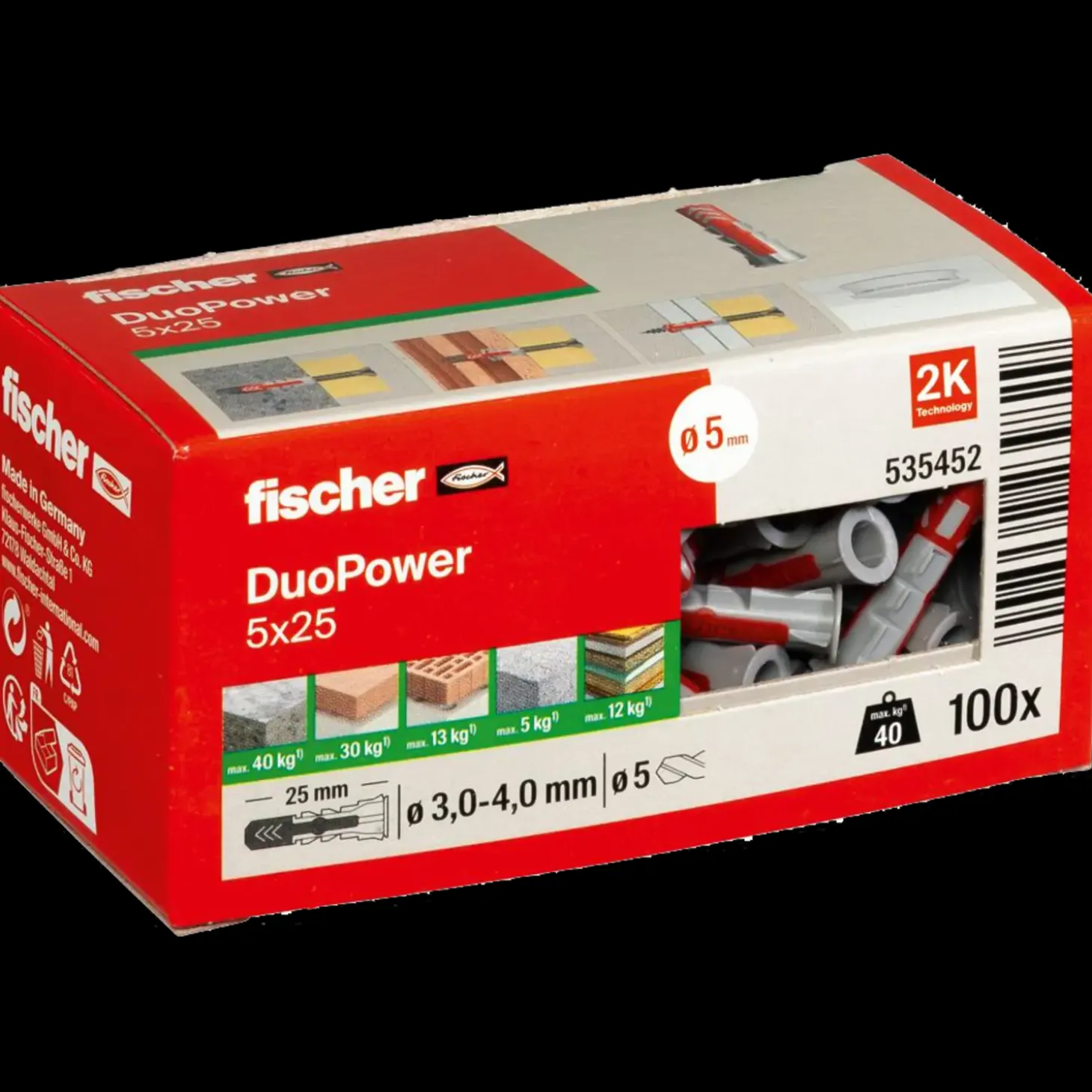 Fischer universaldybel duopower 5x25 DIY 100 stk