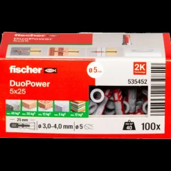 Fischer universaldybel duopower 5x25 DIY 100 stk