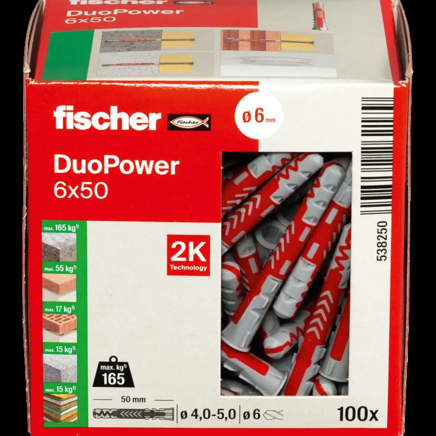 Fischer universaldybel duopower 6x50 DIY 100 stk