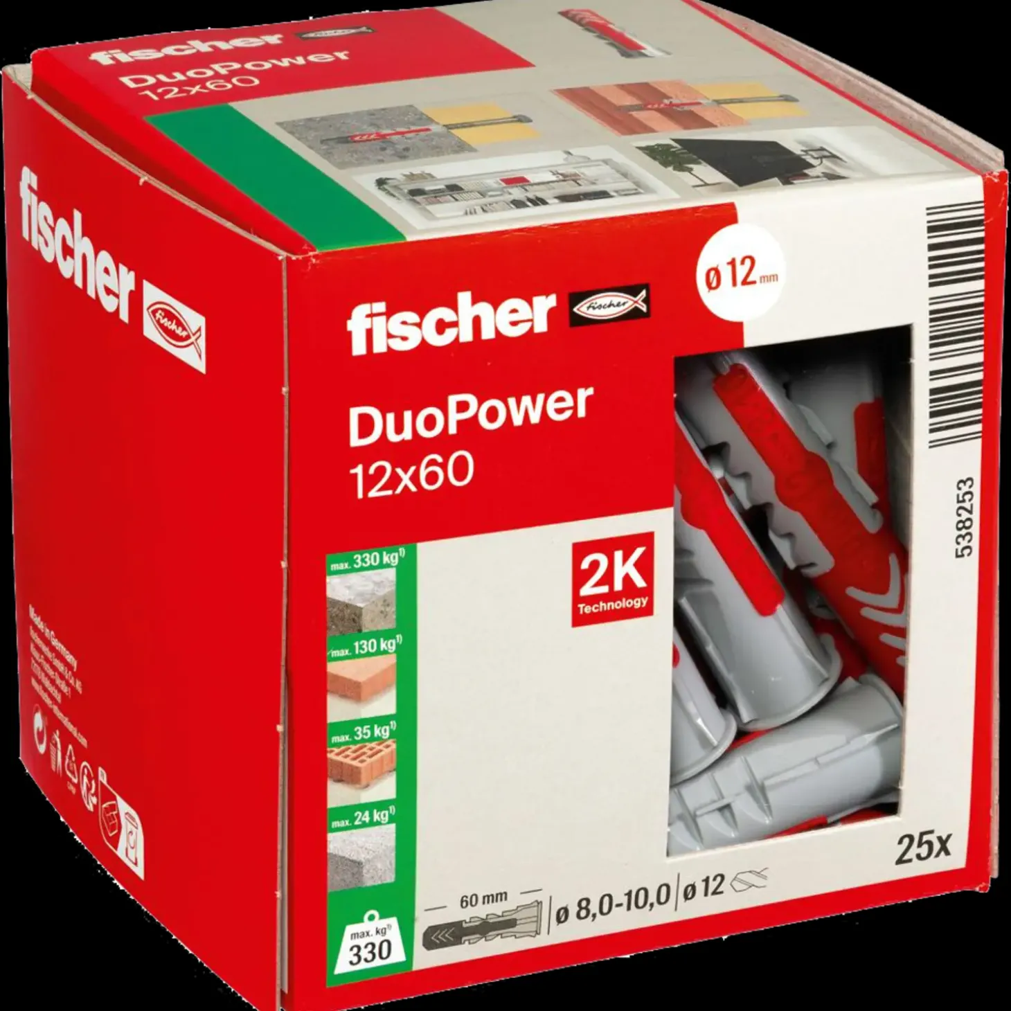 Fischer universaldybel duopower 12x60 25 stk