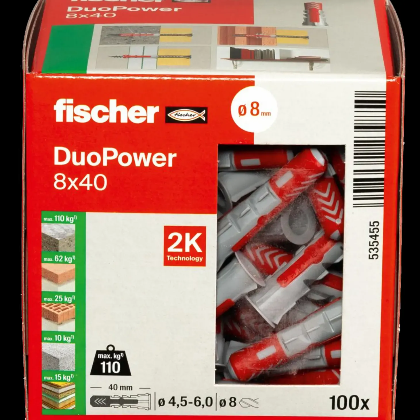 Fischer universaldybel duopower 8x40 DIY 100 stk